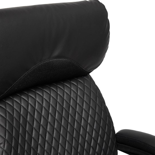 Кресло офисное CHIEF кож/зам/ткань, черный/черный стеганный/черный, 36-6/36-6/11 арт.12851 в Тамбове - изображение 8