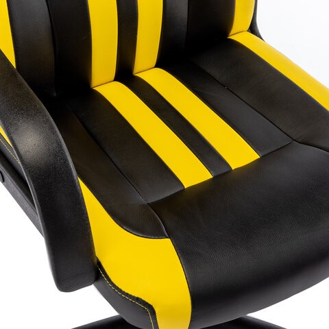 Офисное кресло RABIX "Stripe GM-202", экокожа, черное/желтое, 532510 в Тамбове - изображение 6
