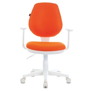 Кресло офисное Brabix Fancy MG-201W (с подлокотниками, пластик белый, оранжевое) 532410 в Тамбове - предосмотр