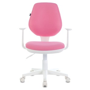 Компьютерное кресло Brabix Fancy MG-201W (с подлокотниками, пластик белый, розовое) 532409 в Тамбове