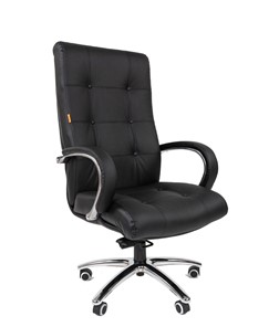 Компьютерное кресло CHAIRMAN 424 Кожа черная в Тамбове - предосмотр