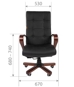 Кресло офисное CHAIRMAN 424 WD Кожа черная в Тамбове - предосмотр 4
