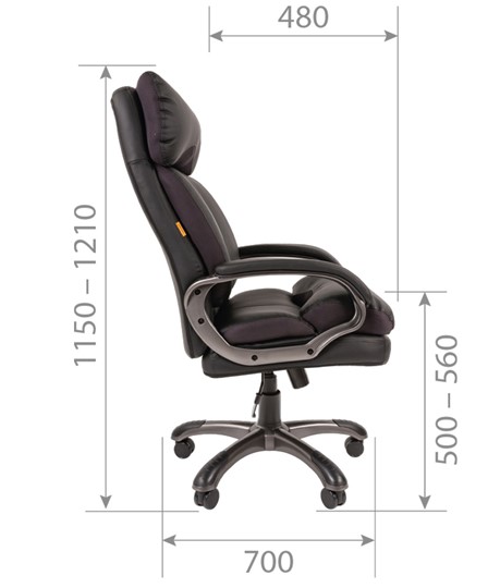 Офисное кресло CHAIRMAN 505 Экокожа серая в Тамбове - изображение 4