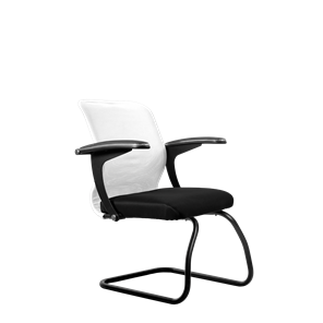 Офисный стул SU-M-4/подл.160/осн.008, Белый/Черный в Тамбове