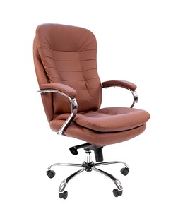 Офисное кресло CHAIRMAN 795 кожа, цвет коричневый в Тамбове - предосмотр