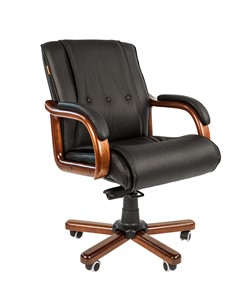 Офисное кресло CHAIRMAN 653M кожа черная в Тамбове - предосмотр
