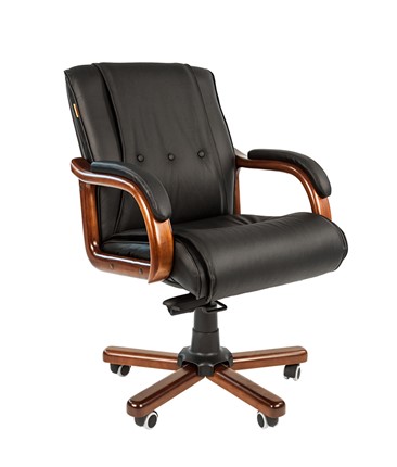 Офисное кресло CHAIRMAN 653M кожа черная в Тамбове - изображение