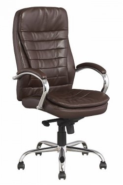 Компьютерное кресло J 9031-1 экокожа /хром, коричневый в Тамбове - изображение