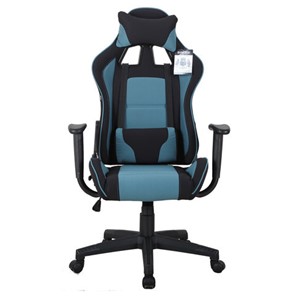 Компьютерное кресло Brabix GT Racer GM-100 (две подушки, ткань, черное/голубое) 531818 в Тамбове - предосмотр