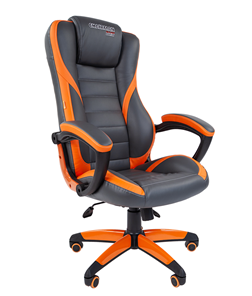 Компьютерное кресло CHAIRMAN GAME 22 эко кожа, серый/оранжевый в Тамбове - предосмотр