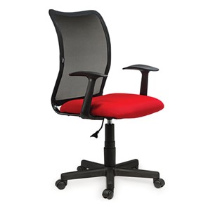 Кресло офисное Brabix Spring MG-307 (с подлокотниками, комбинированное красное/черное TW) в Тамбове