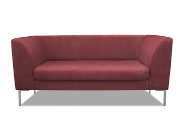Офисный диван мягкий Сиеста 2-местный, ткань Сахара / красная С30 в Тамбове
