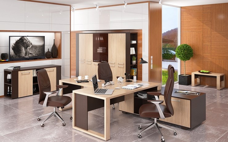 Кабинет руководителя ALTO с высоким шкафом для одежды, низким для документов и журнальным столиком в Тамбове - изображение 5