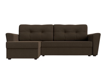 Угловой диван с оттоманкой Амстердам Лайт, Коричневый (рогожка) в Тамбове - предосмотр 1