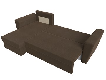 Угловой диван с оттоманкой Амстердам Лайт, Коричневый (рогожка) в Тамбове - предосмотр 6
