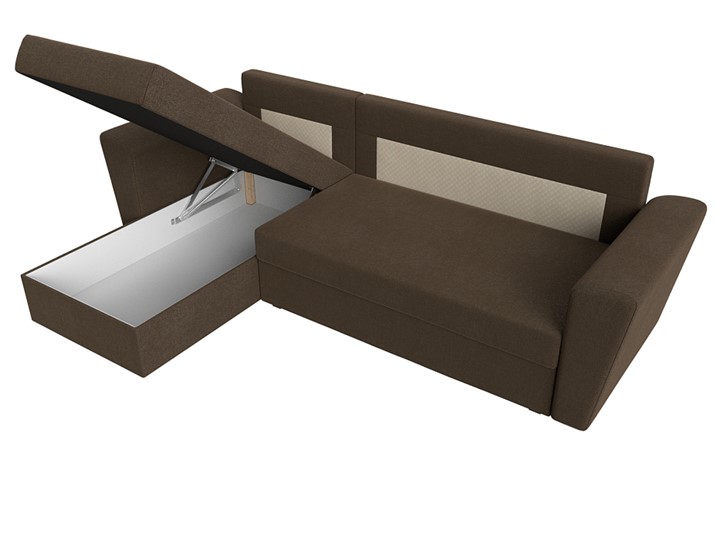 Угловой диван с оттоманкой Амстердам Лайт, Коричневый (рогожка) в Тамбове - изображение 7