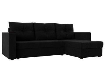 Угловой раскладной диван Атланта Лайт Б/С, Черный (Микровельвет) в Тамбове