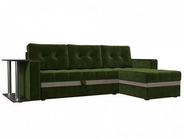 Угловой диван для гостиной Атланта М, Зеленый (микровельвет) в Тамбове