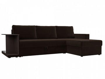Угловой диван для гостиной Атланта С, Коричневый (микровельвет) в Тамбове