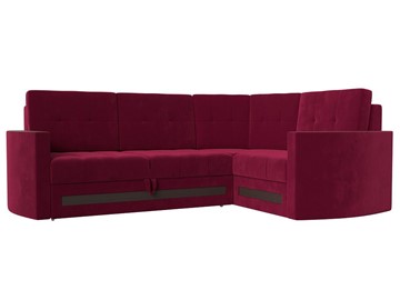 Угловой раскладной диван Белла, Бордовый (Микровельвет) в Тамбове