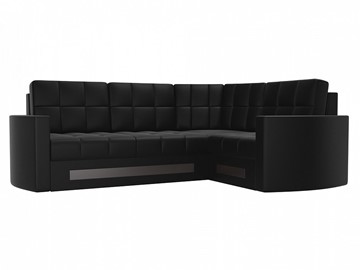 Угловой диван для гостиной Белла, Черный (экокожа) в Тамбове