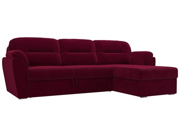 Угловой диван для гостиной Бостон, Бордовый (микровельвет) в Тамбове