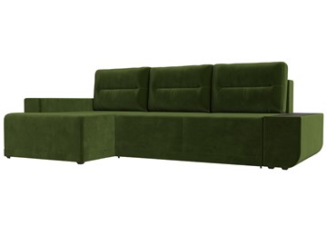 Угловой диван с оттоманкой Чикаго, Зеленый (микровельвет) в Тамбове