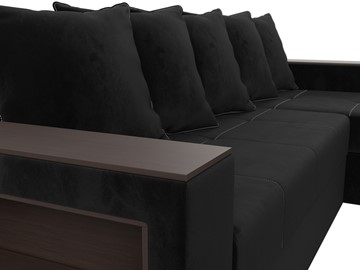 Угловой раскладной диван Дубай Лайт, Черный (велюр) в Тамбове - предосмотр 8