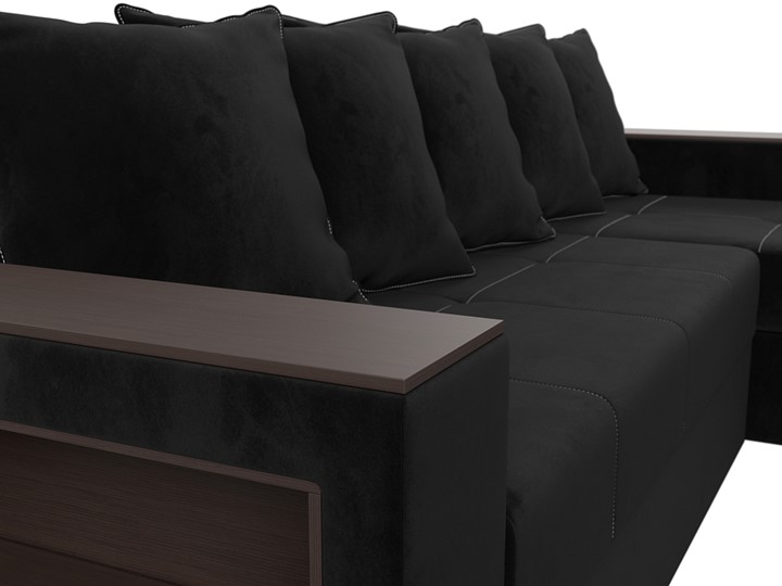 Угловой раскладной диван Дубай Лайт, Черный (велюр) в Тамбове - изображение 8