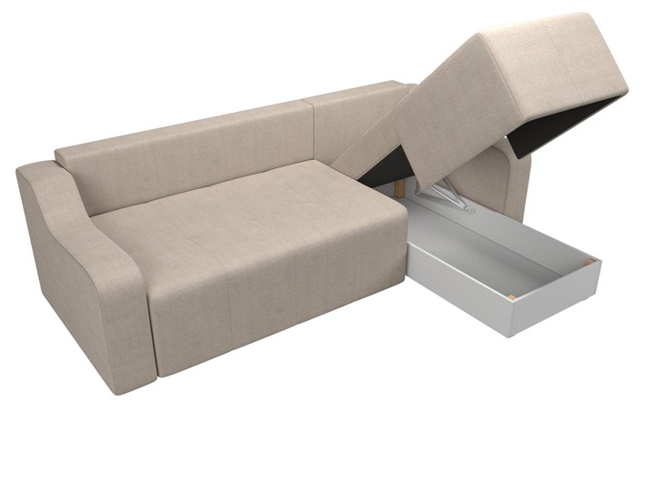 Угловой раскладной диван Элида, Бежевый (рогожка) в Тамбове - изображение 6