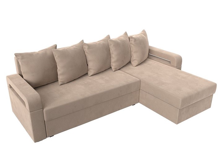 Угловой диван с оттоманкой Гермес Лайт, Бежевый (Велюр) в Тамбове - изображение 5