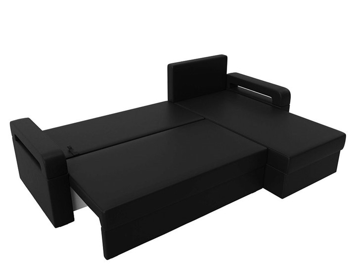 Угловой раскладной диван Гермес Лайт, Черный (экокожа) в Тамбове - изображение 2