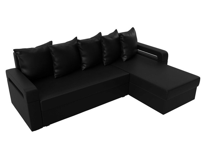 Угловой раскладной диван Гермес Лайт, Черный (экокожа) в Тамбове - изображение 5