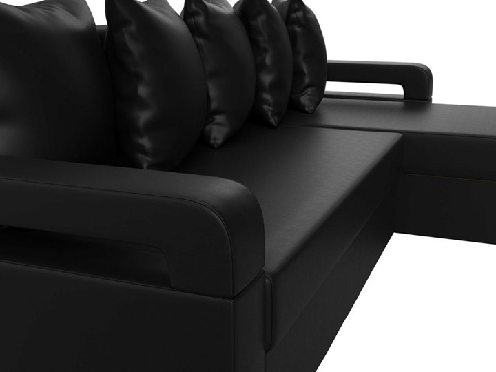 Угловой раскладной диван Гермес Лайт, Черный (экокожа) в Тамбове - изображение 6