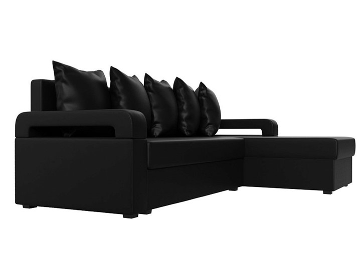 Угловой раскладной диван Гермес Лайт, Черный (экокожа) в Тамбове - изображение 7