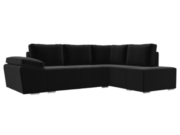 Угловой диван для гостиной Хавьер, Черный (микровельвет) в Тамбове