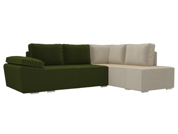 Угловой раскладной диван Хавьер, Зеленый/Бежевый (микровельвет) в Тамбове