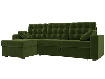 Угловой раскладной диван Камелот, Зеленый (микровельвет) в Тамбове