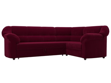 Угловой диван для гостиной Карнелла, Бордовый (микровельвет) в Тамбове