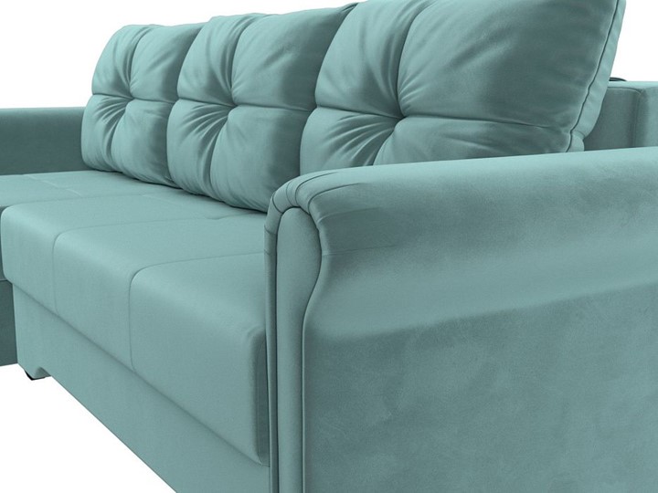 Угловой раскладной диван Леон боннель, Бирюзовый (Велюр) в Тамбове - изображение 7