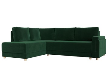 Угловой раскладной диван Лига-024, Зеленый (Велюр) в Тамбове