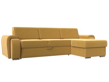 Угловой раскладной диван Лига-025, Желтый (Микровельвет) в Тамбове