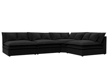 Угловой диван Лига-040, Черный (микровельвет) в Тамбове