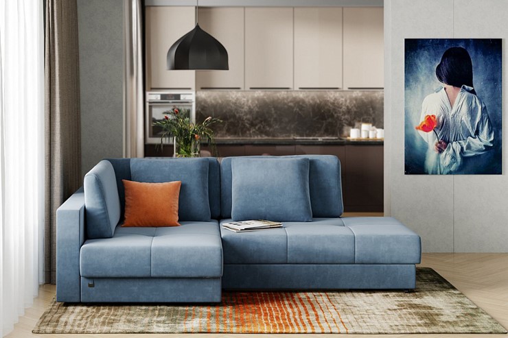 Угловой диван Манхэттен 1пф-2т, Оникс 17 в Тамбове - изображение 1