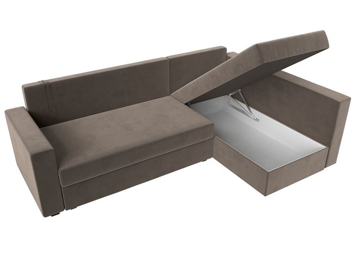 Угловой раскладной диван Мансберг, Коричневый (Велюр) в Тамбове - изображение 3