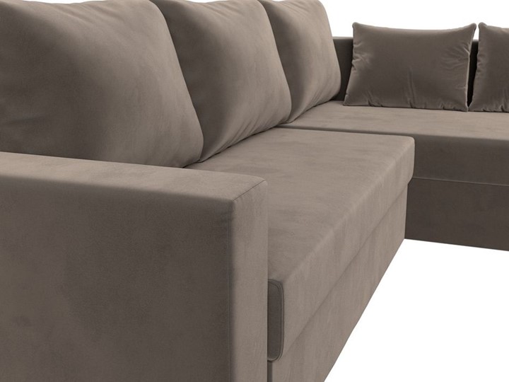 Угловой раскладной диван Мансберг, Коричневый (Велюр) в Тамбове - изображение 6