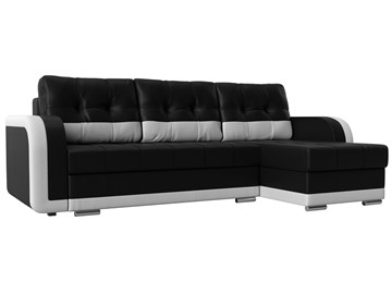 Угловой раскладной диван Марсель, Черный/Белый (экокожа) в Тамбове