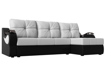 Угловой диван Меркурий, Белый/черный (экокожа) в Тамбове