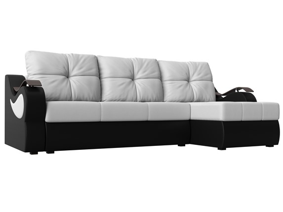 Угловой диван Меркурий, Белый/черный (экокожа) в Тамбове - изображение