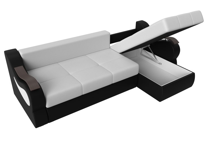 Угловой диван Меркурий, Белый/черный (экокожа) в Тамбове - изображение 6